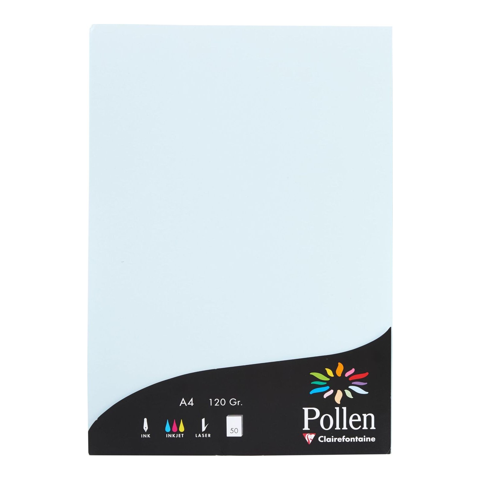 Clairefontaine 4201C - Wallet of 50 Sheets - Format A4 (21x29,7cm) - 120gsm - Blue - Invitation Paper Events Correspondence Pollen Range Premium Smooth Paper