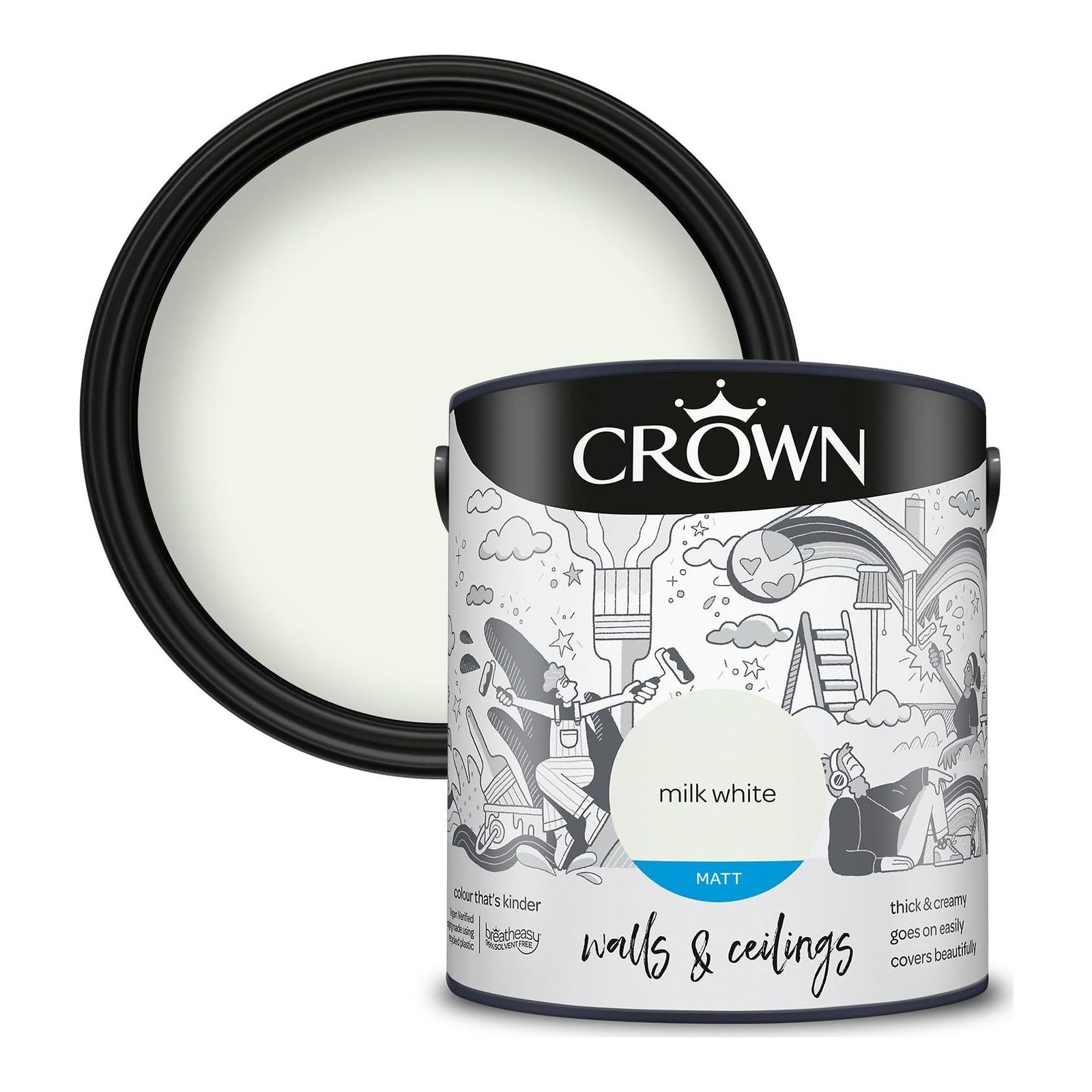 Crown Matt 2.5L Emulsion - Milk White
