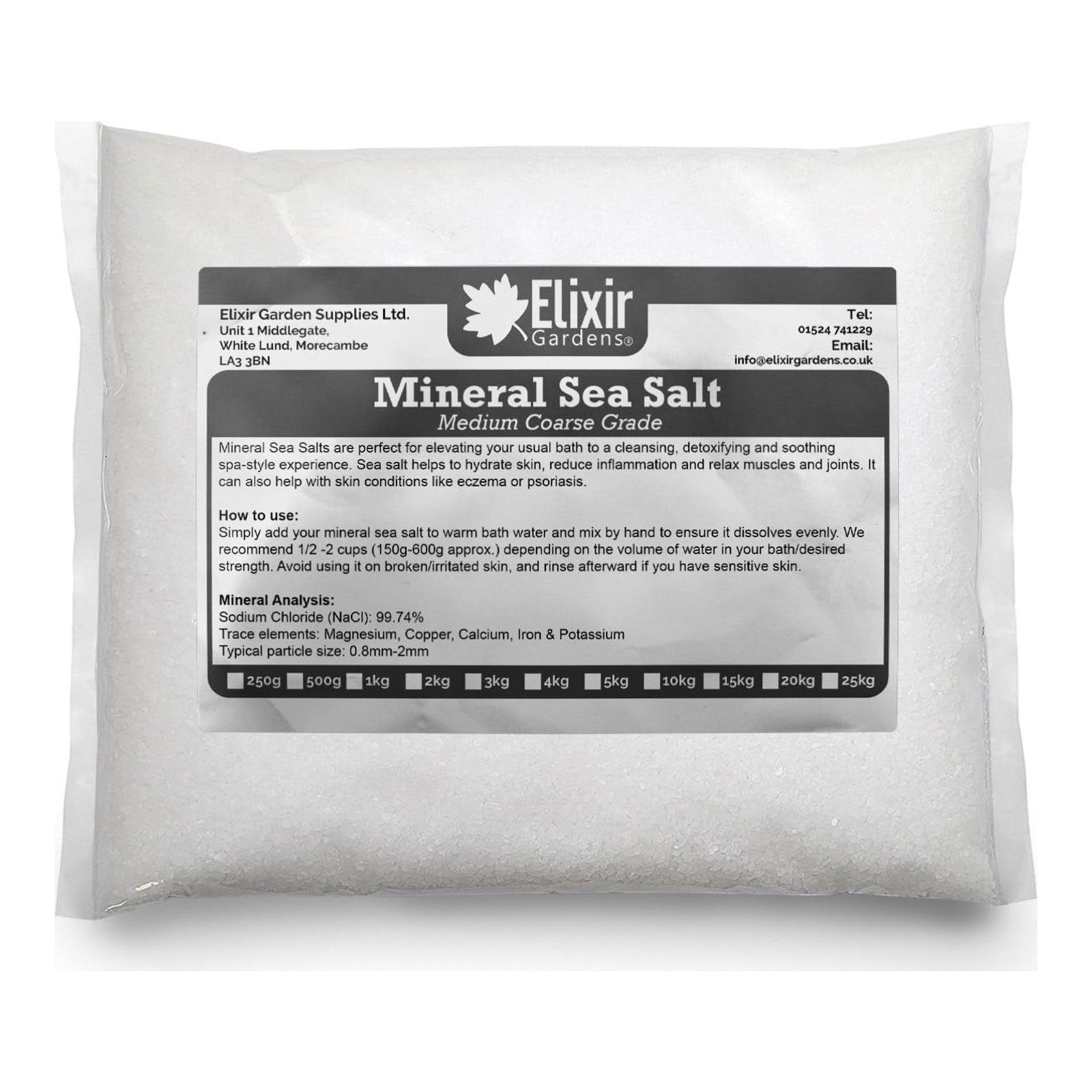 Elixir Gardens Mineral Sea Salts | Various Sizes 500g-25kg | 500g