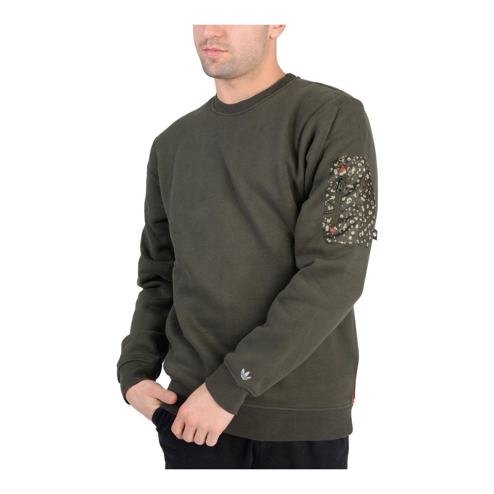 Adidas Mens Adventure Pocket Crewneck Sweater Forest Green XXL