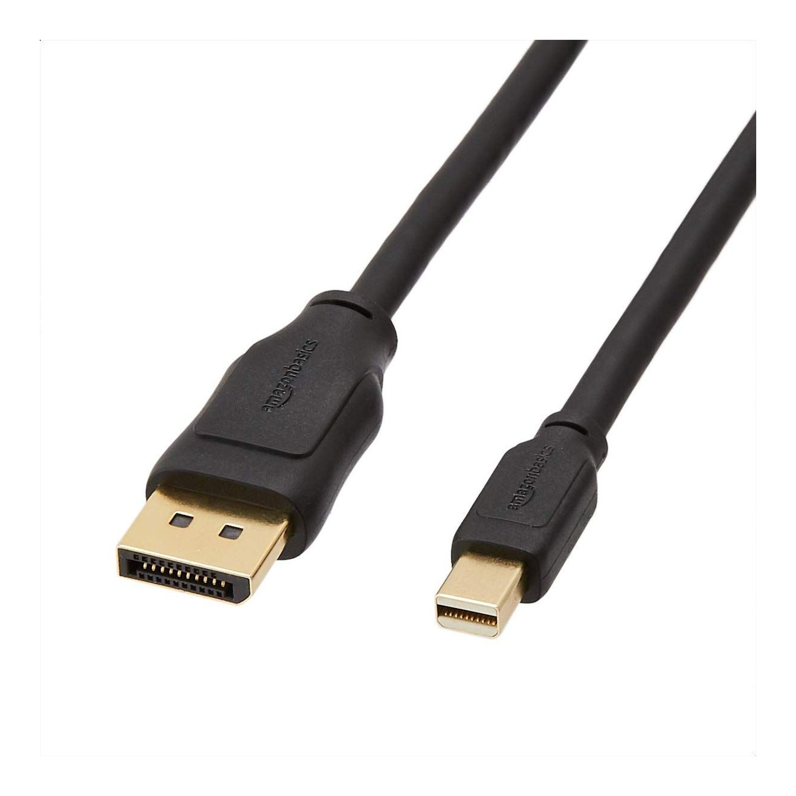 Amazon Basics Mini DisplayPort to DisplayPort Display Cable, 4Kx2K, Gold-Plated Plugs, 1.8 m, Black
