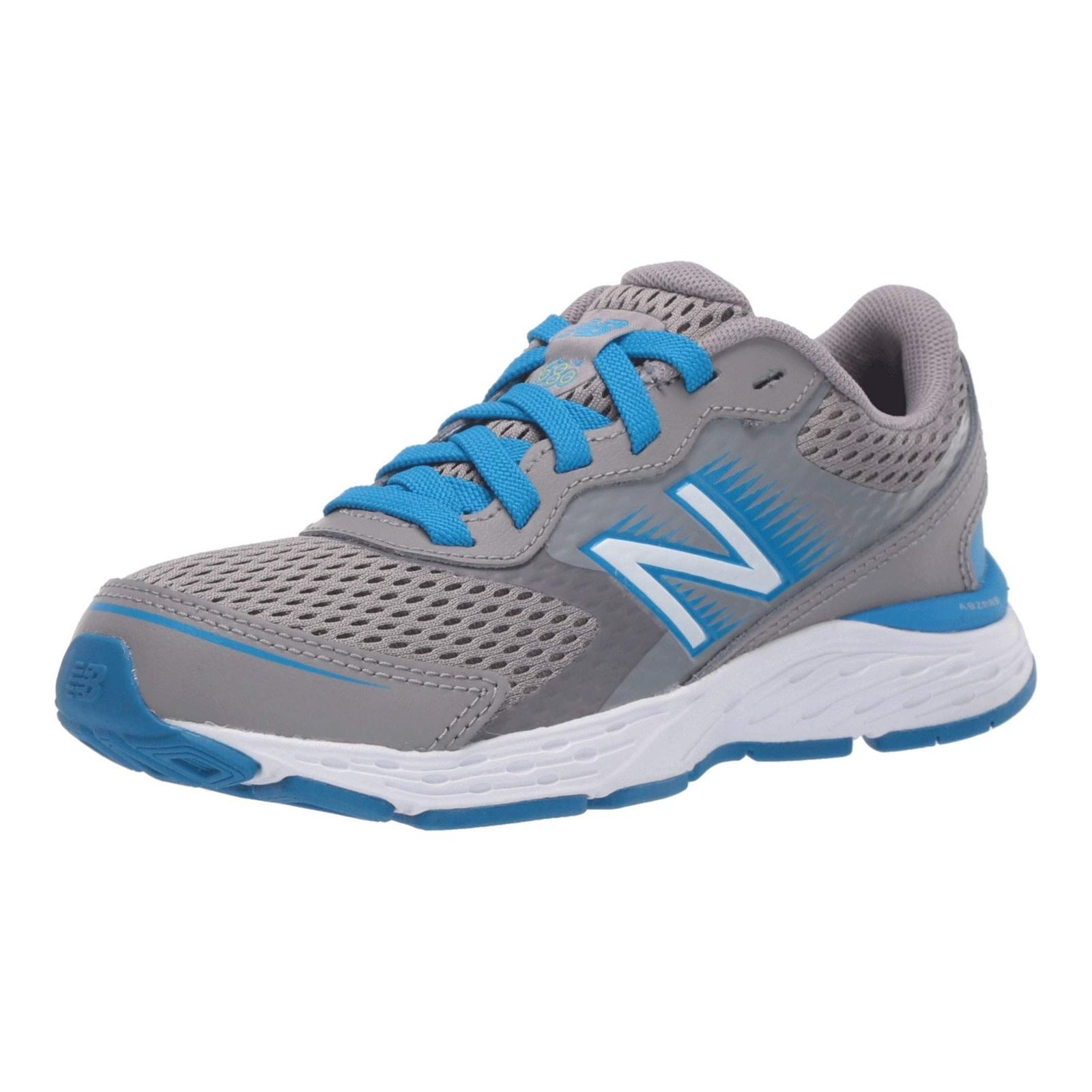 New Balance Boys' 680v6 Running Shoe, Marblehead/Vision Blue, 2 XW US Little Kid