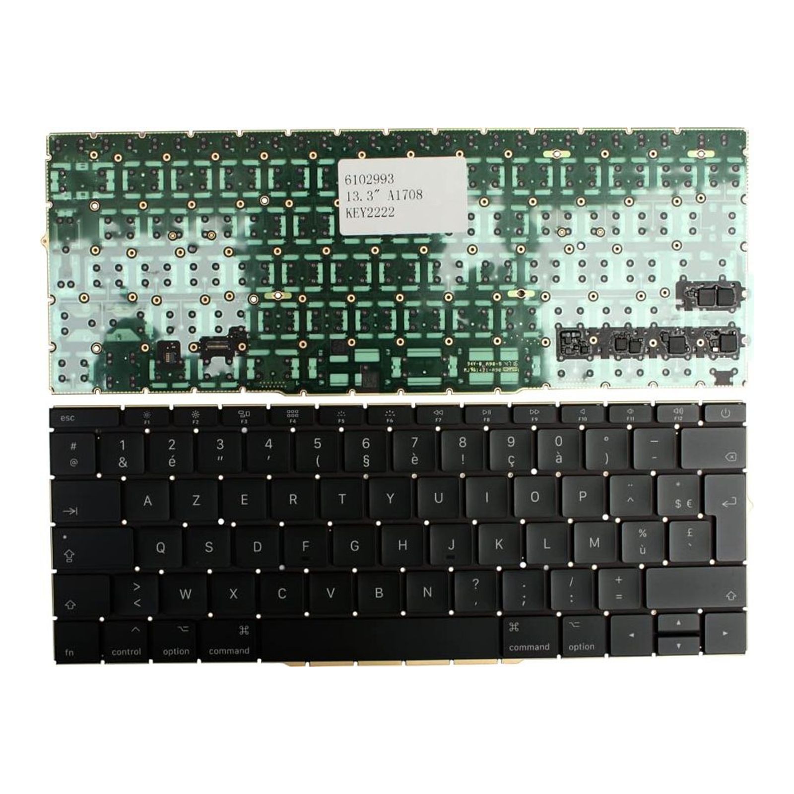 Power4Laptops French Layout Backlit Version (Without Backlit Board) Black Replacement Laptop Keyboard Compatible With Apple MacBook Pro A1708 (EMC 2978)