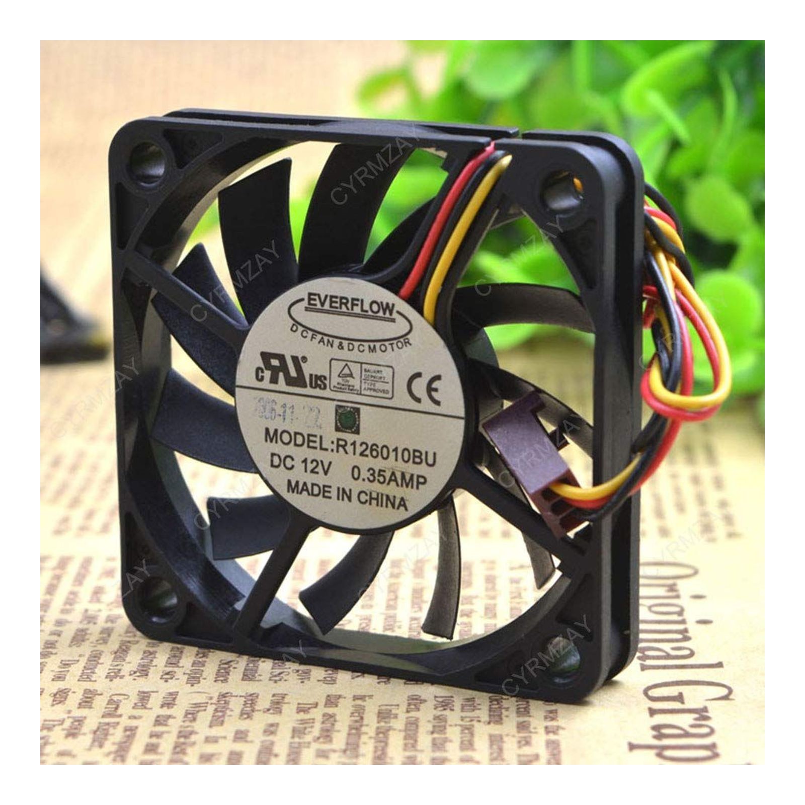 CYRMZAY Compatible for EVERFLOW R126010BU double ball 6010 6CM 12V 0.35A fan CPU cooler winds Cooling Fan