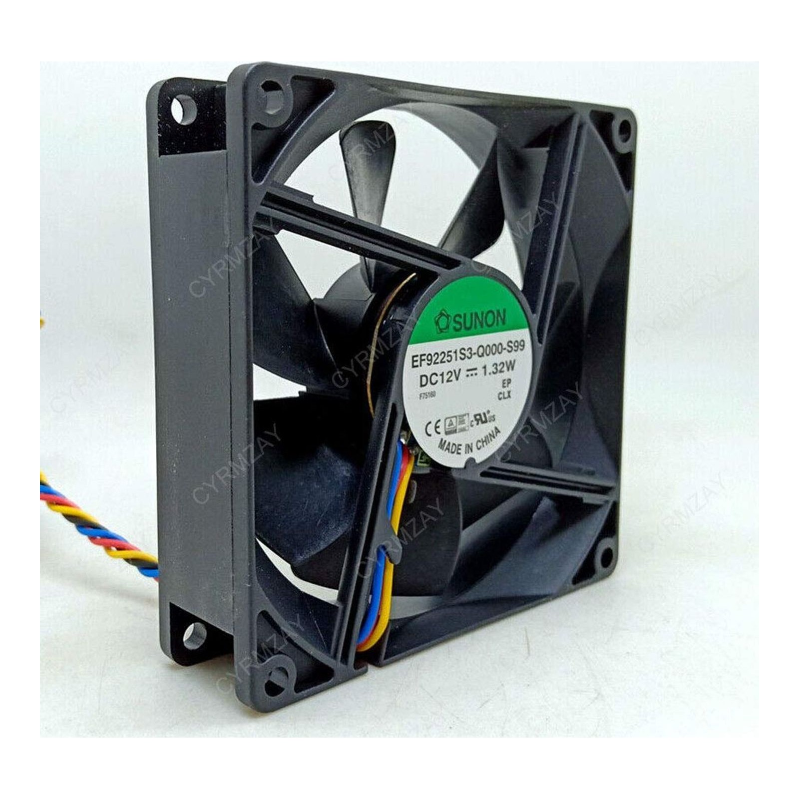 CYRMZAY Fan Compatible For Sunon EF92251S3-Q000-S99 92mm 9225 12V 1.32W silent fan computer case PWM