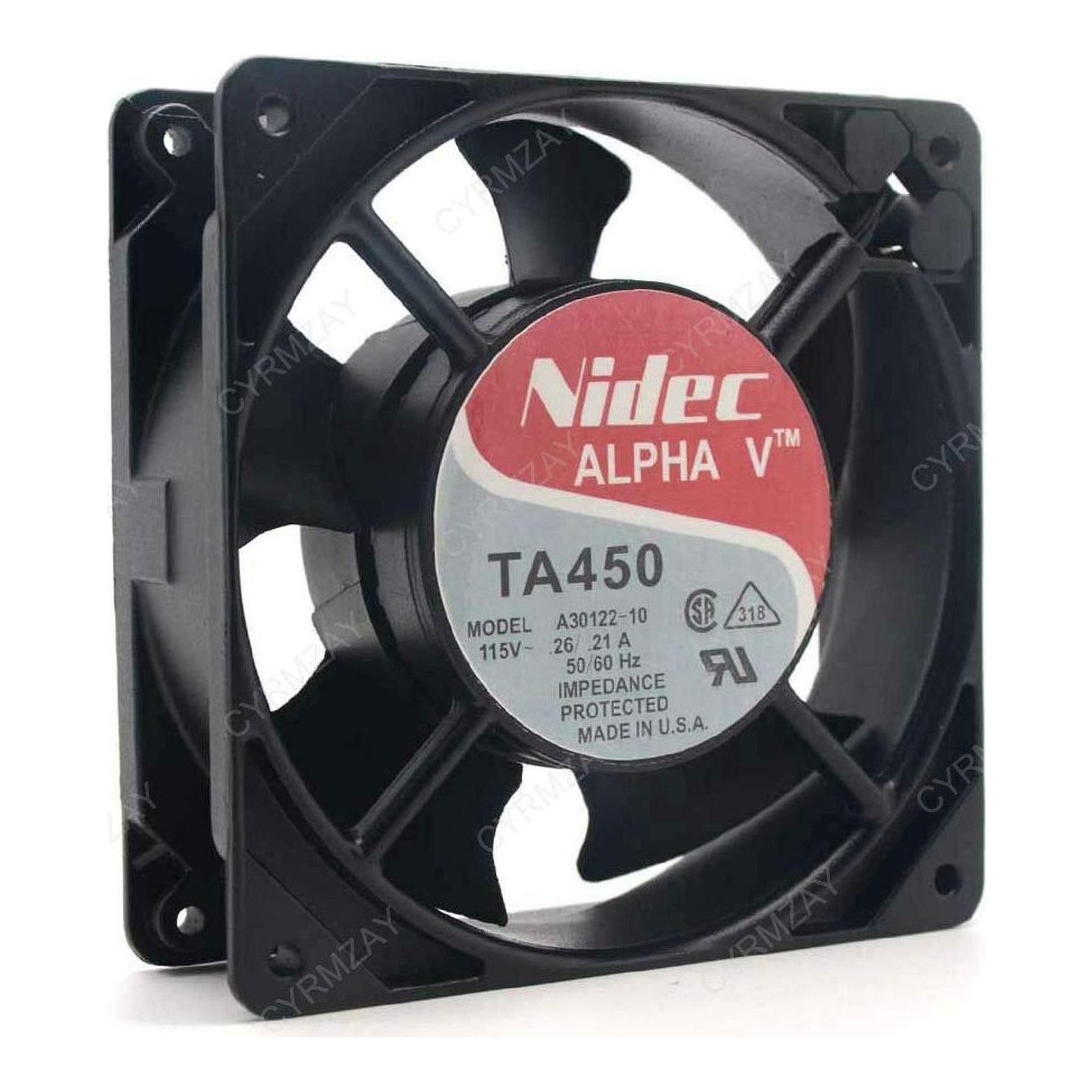 CYRMZAY Fan Compatible For Nidec Alpha V: TA450 Fan, Model: A30122-10. P/N: 930402. 115AC 12038 case fan