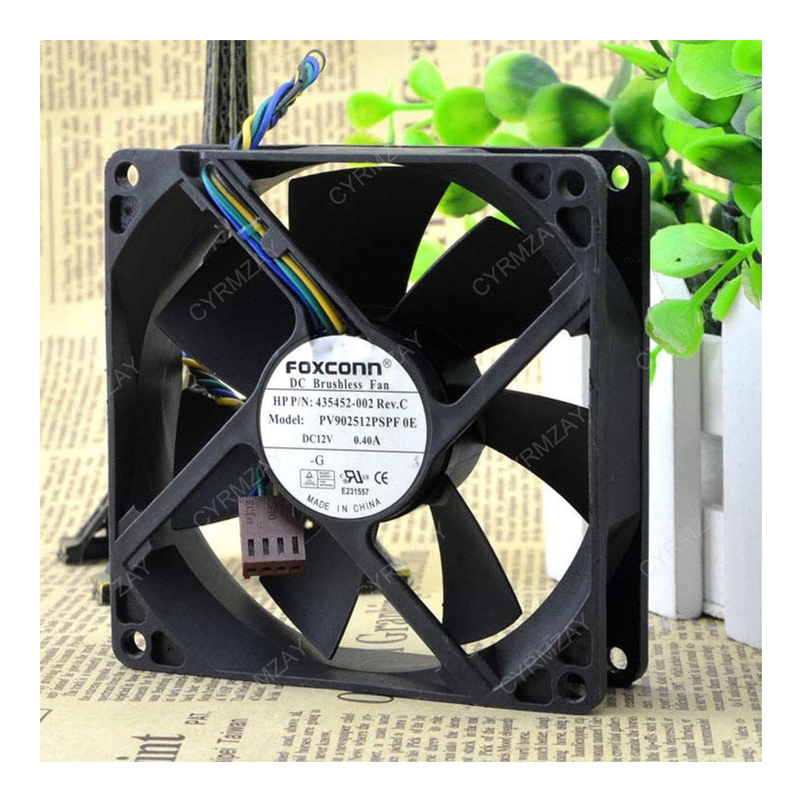 CYRMZAY Fan Compatible For PV902512PSPF 0E 92mm x 25mm DC 12V 4Pin PWM CPU Cooling Fan 435452-001 for HP