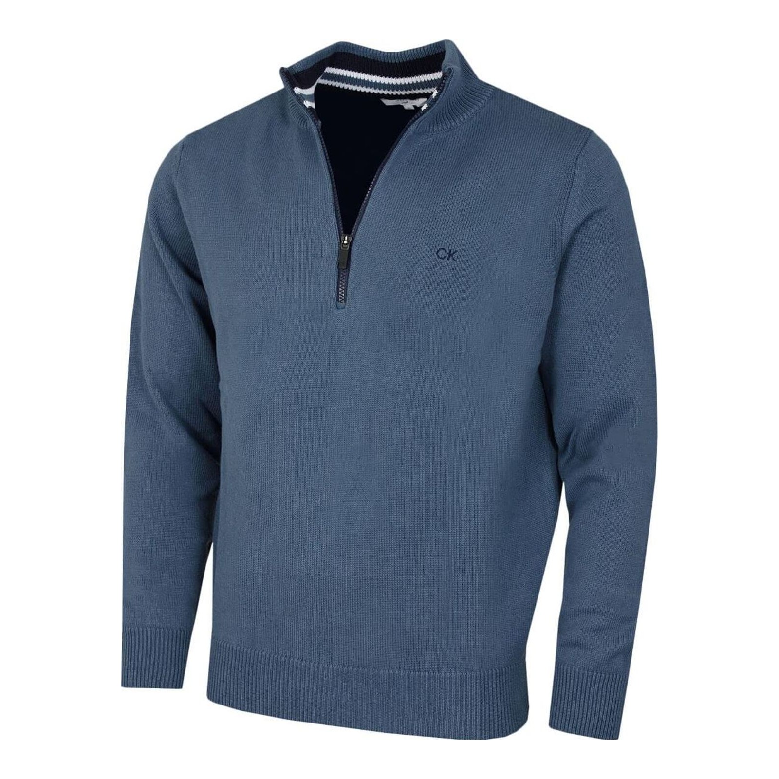 Calvin Klein Mens 1/2 Zip CK Golf Sweater - Denim Sport - XXXXXL