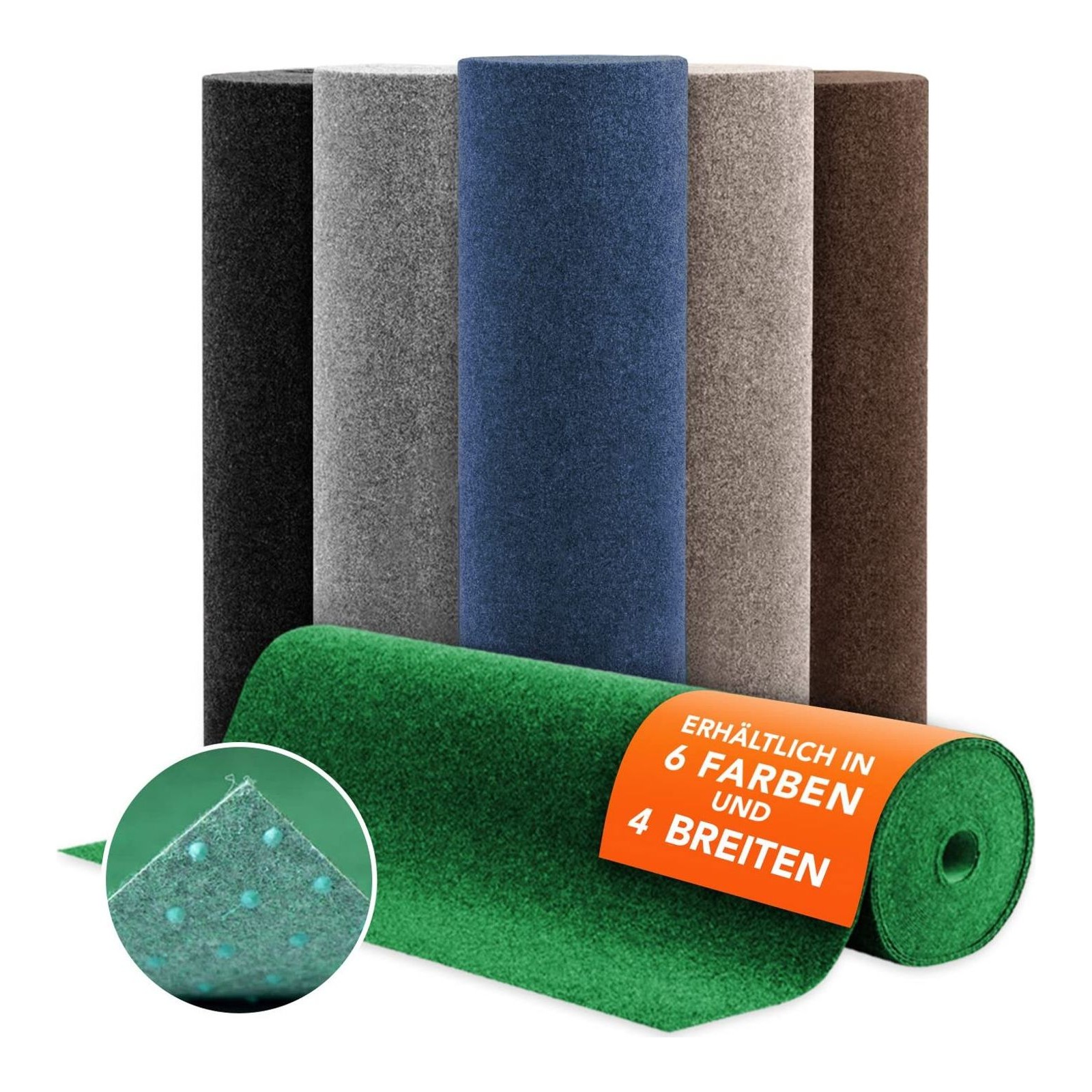 Floordirekt Wondercolour Outdoor Carpet Mat, Non-Slip Grass Felt Carpet for Balcony, Garden and Patio, Artificial Grass Matting for Indoor and Outdoor (Black, 67 x 3000 cm)