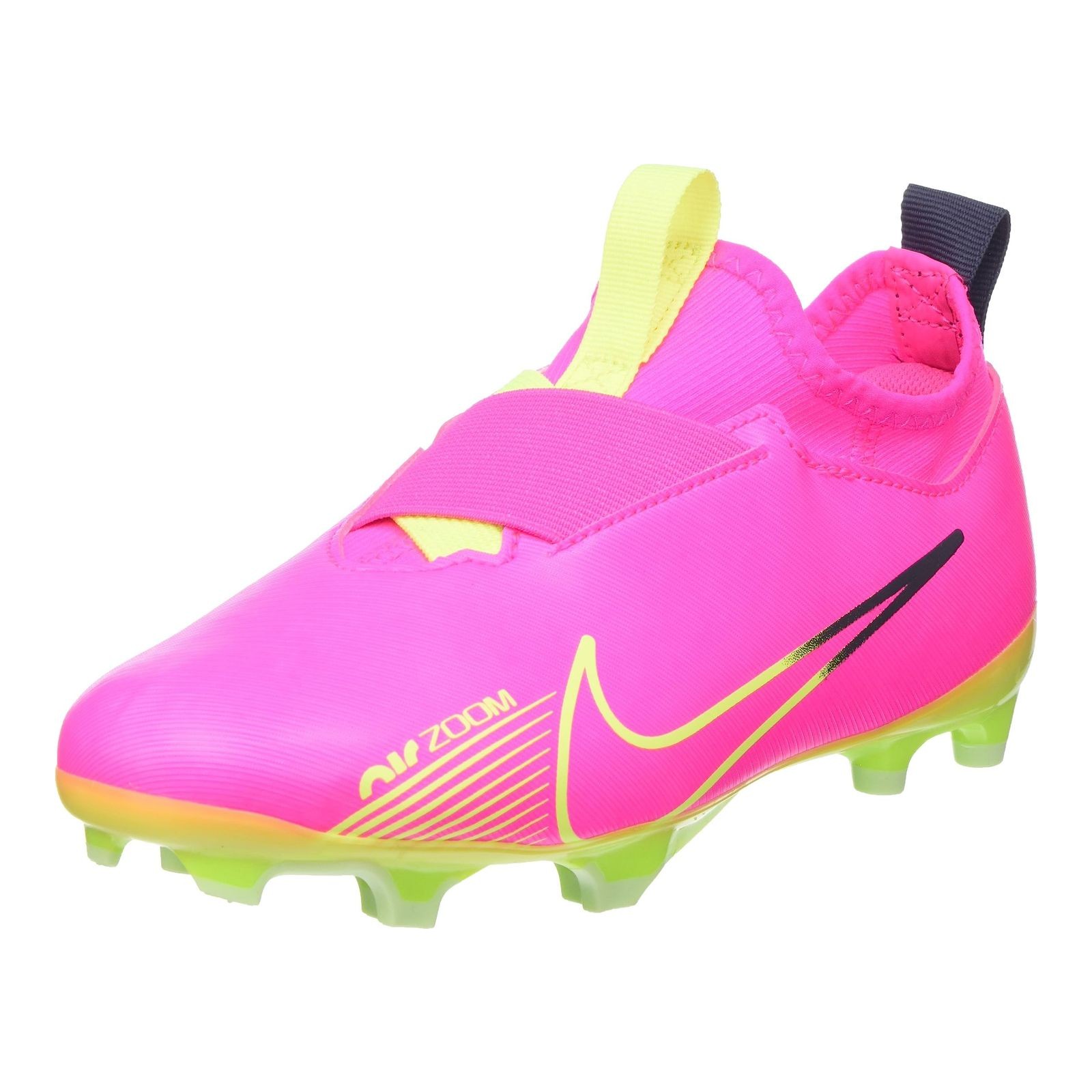 NIKE Zoom Vapor 15 Academy Fg/Mg, Soccer Shoe, Pink Blast/Volt-Gridiron,
