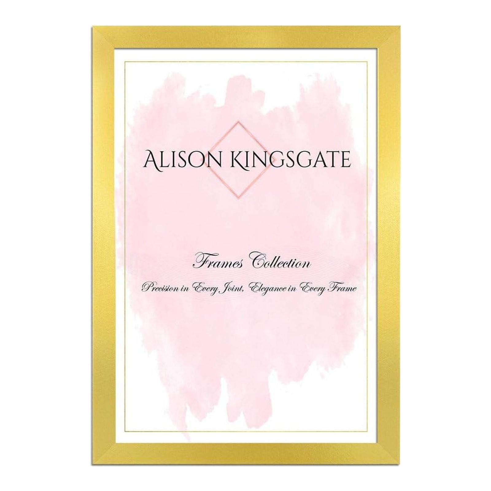 Alison Kingsgate Sleek 20X10 Picture Frame - Engineered Wood with Shatterproof Perspex Front -Perfect for Photos, Posters, Certificates -Suitable for Wall Mount or Tabletop Display - Gold