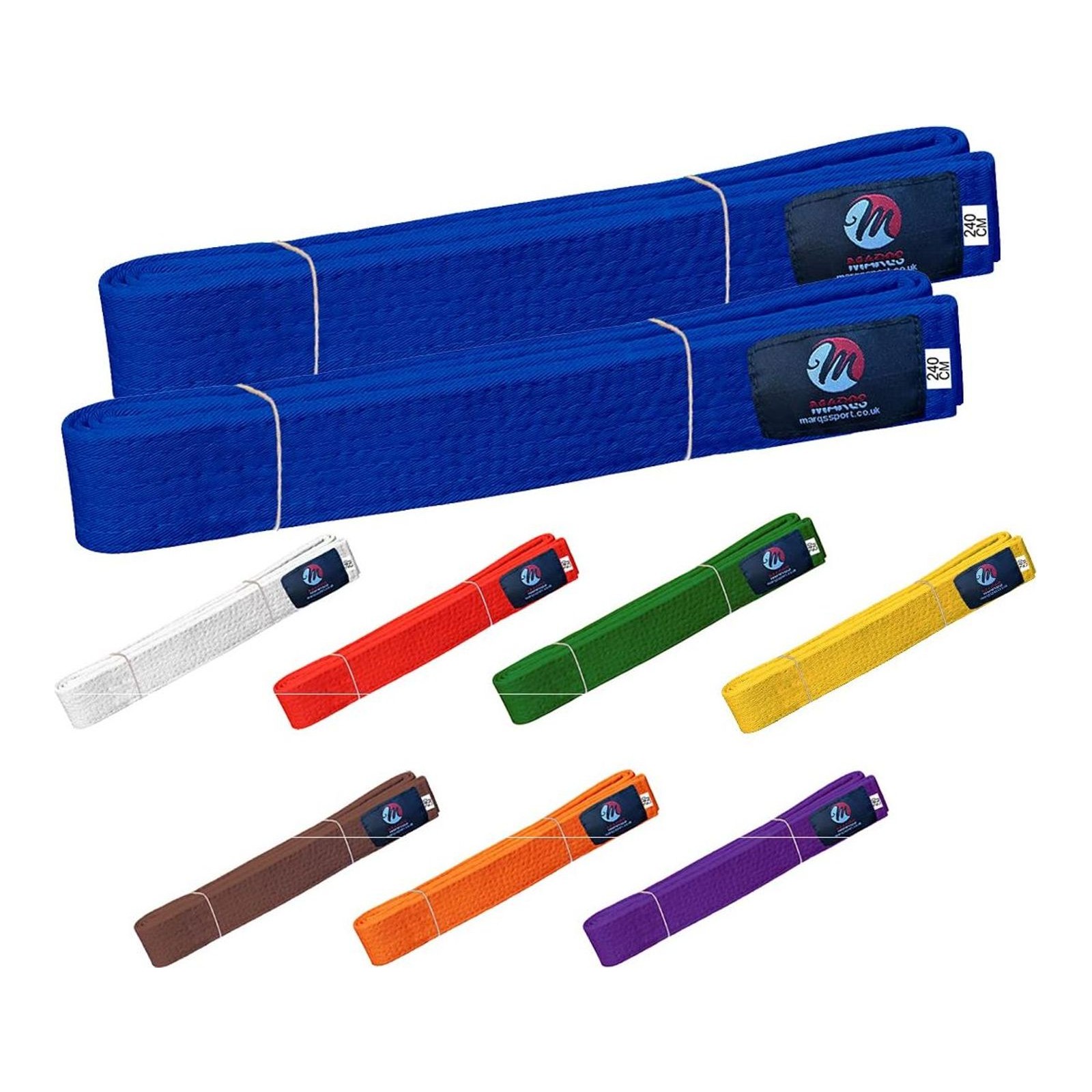 Karate Belt Multiple Colors Martial Arts Taekwondo Sports Belt Judo Karate Belt (280cm, Blue (Pack of 2))