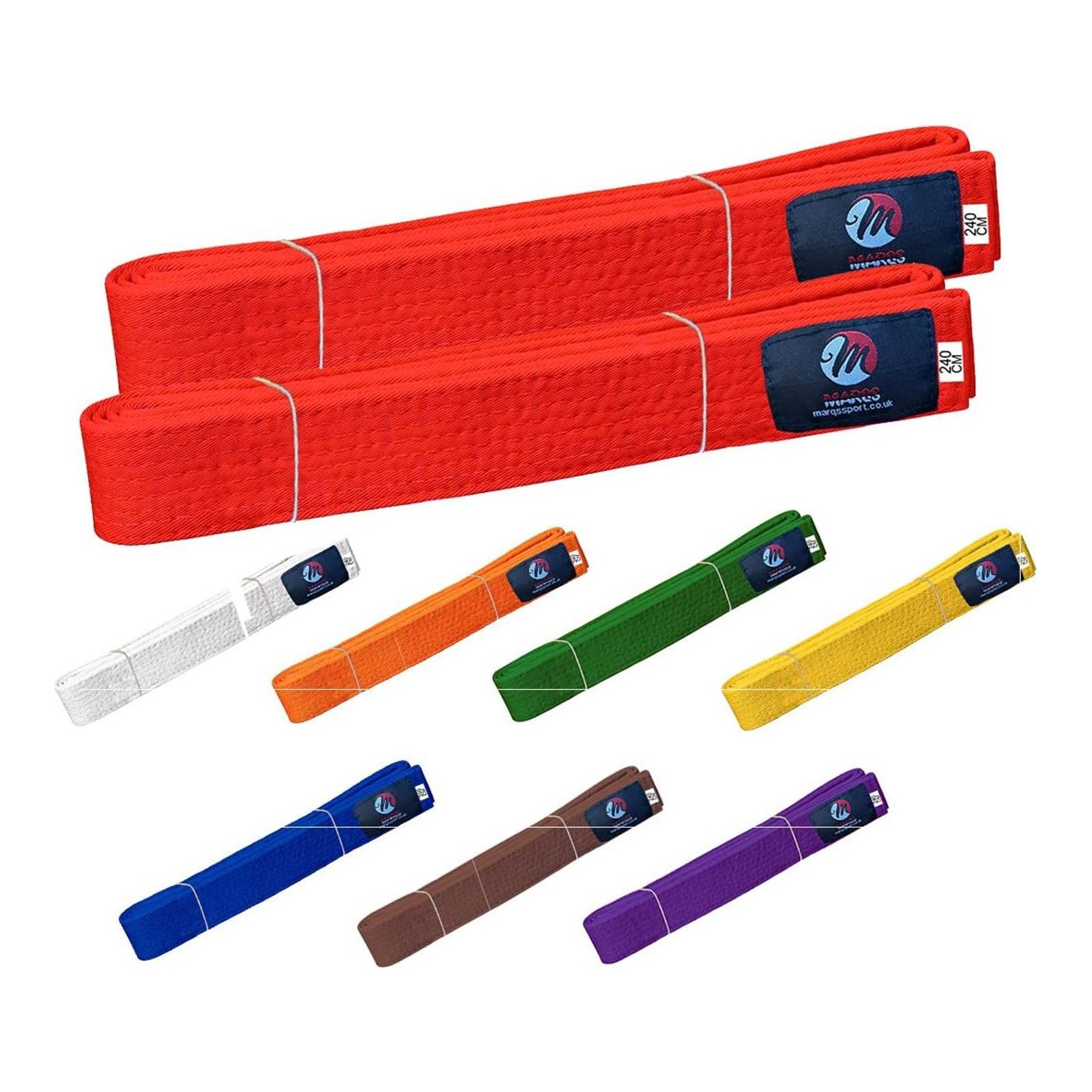 Karate Belt Multiple Colors Martial Arts Taekwondo Sports Belt Judo Karate Belt (320cm, Red (Pack of 2))