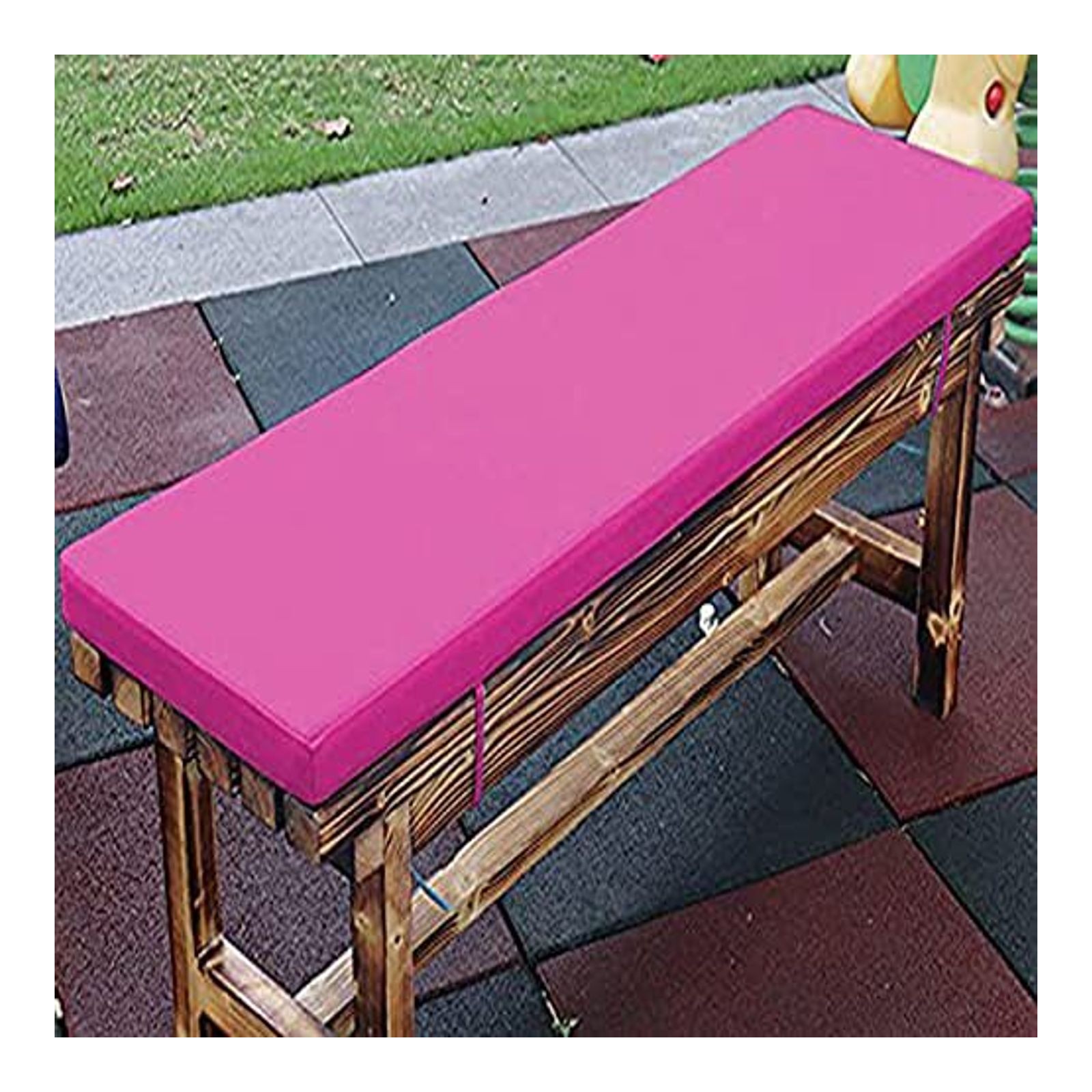 Zoomlie Bench Cushion for Outdoor Furniture Waterproof 100/110/120/140/150cm Long Chair Cushion 5cm Thick Sofa Cushion Pad for Patio Lawn Balcony