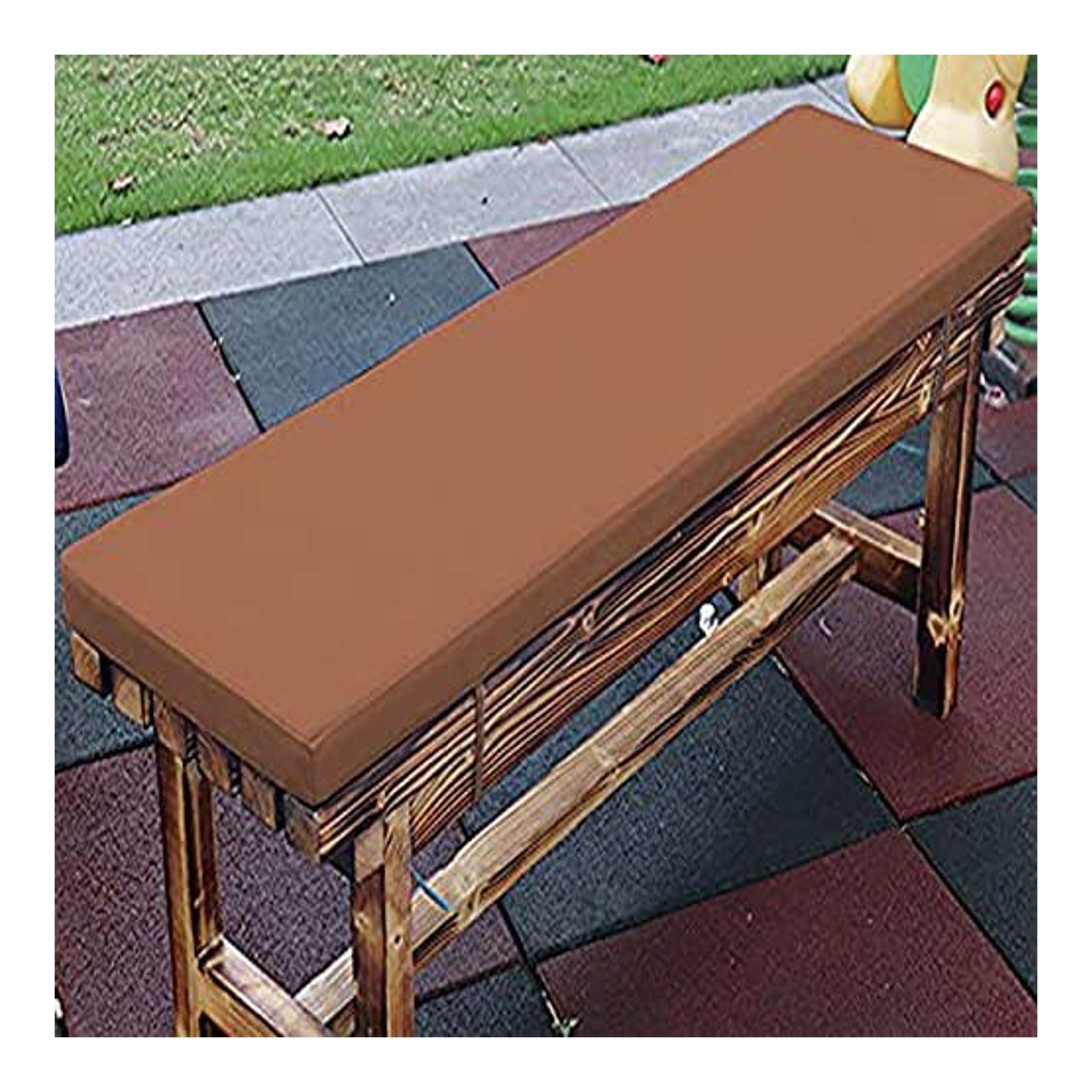 Zoomlie Bench Cushion for Outdoor Furniture Waterproof 100/110/120/140/150cm Long Chair Cushion 5cm Thick Sofa Cushion Pad for Patio Lawn Balcony