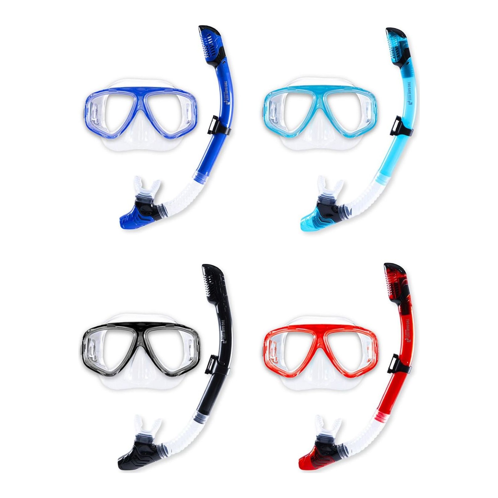 Two Bare Feet Tidal Silicone Snorkel & Mask Set – Dry Top, Anti-Fog, Leak-Free Seal, Comfortable Fit – Perfect for Snorkeling, Diving, Swimming – Premium Quality Gear for Adults & Teens (Black)