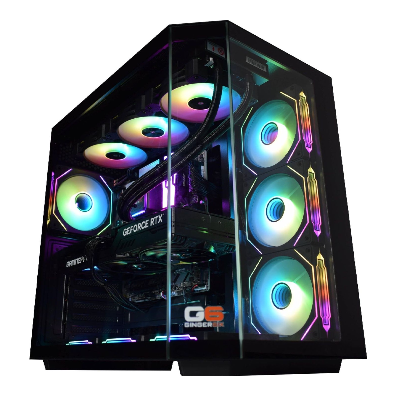 ginger6 Gaming PC Desktop 14ZI42W-WX - Intel Core i5 14600Kf Processor, Nvidia RTX 5050 8GB Graphics, 1TB M.2 NVMe SSD, 32GB DDR5, Z790, Wi-Fi 6E 802.11ax, Liquid Cooled, Windows 10 Home