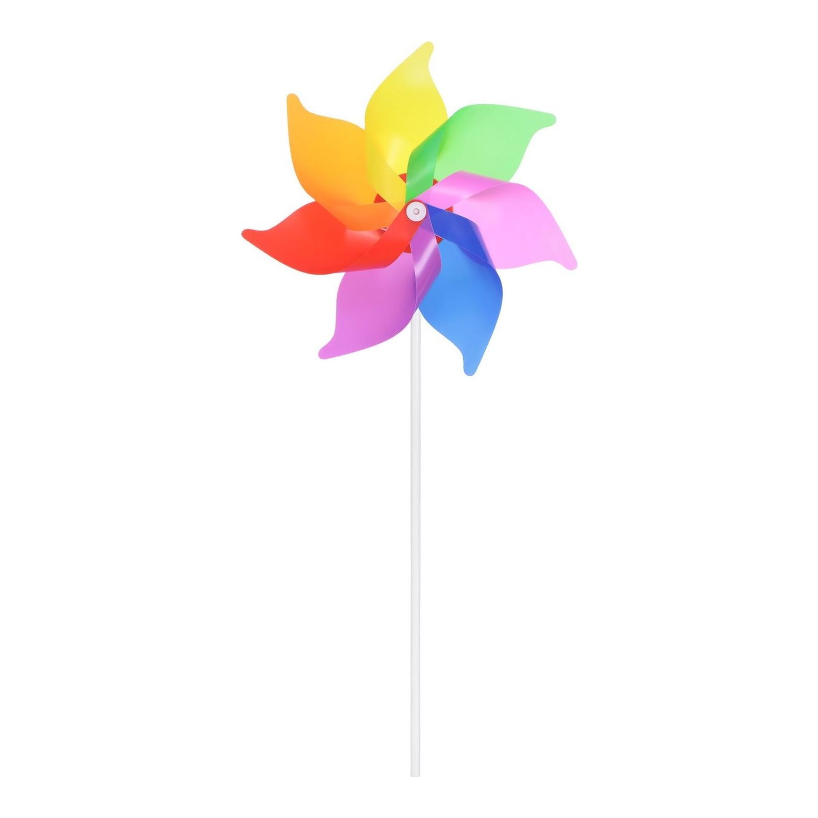 sourcing map Rainbow Pinwheels 15.4 Inch 7 Leaves Plastic Windproof Waterproof Wind Mills Spinners Windmills for the Yard Garden Lawn Patio Outdoor Decor Party Decorations, Colorful