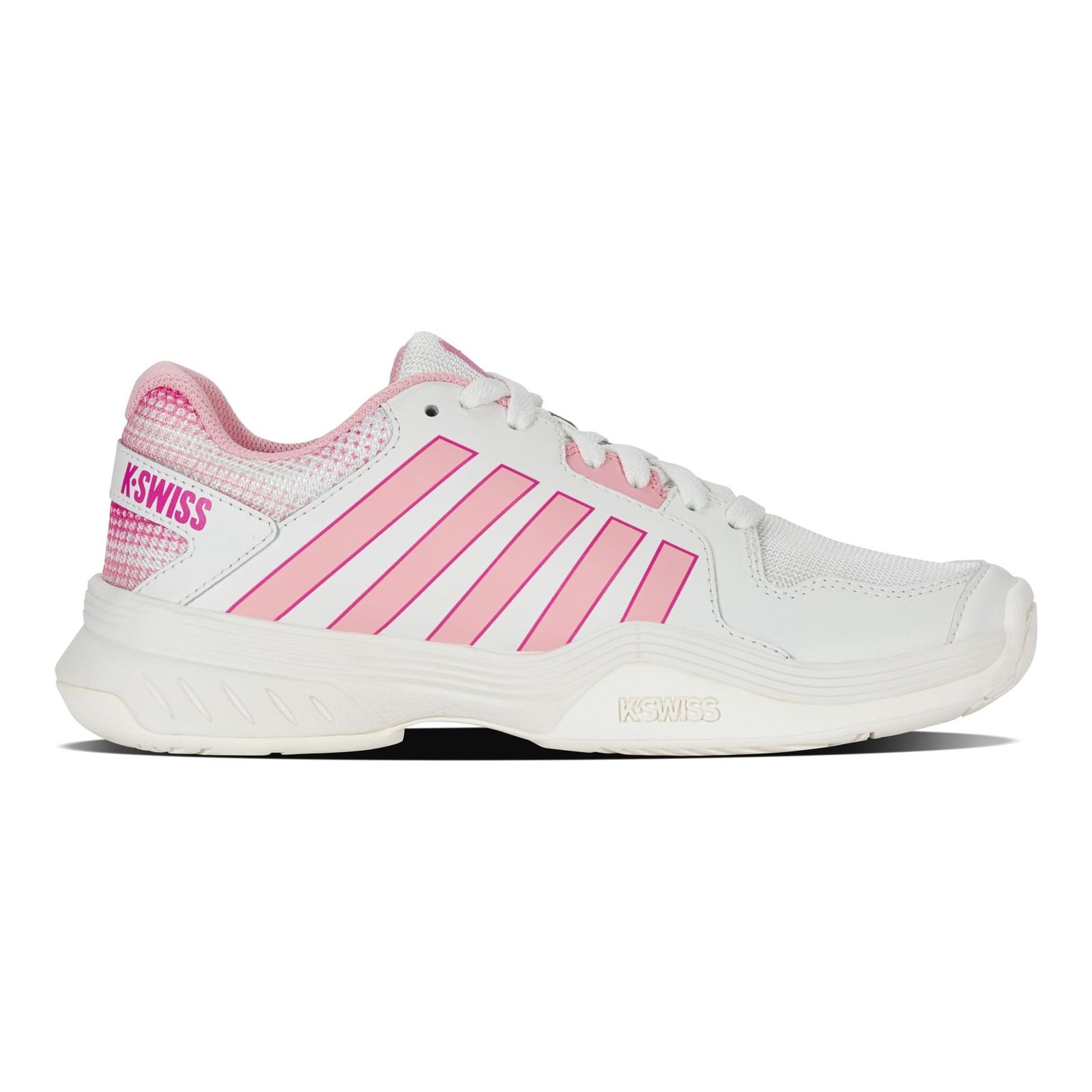 K-Swiss Women's Court Express Pickleball Shoe, Cloud Dancer/Blossom/Raspberry Sorbet, 7.5 UK