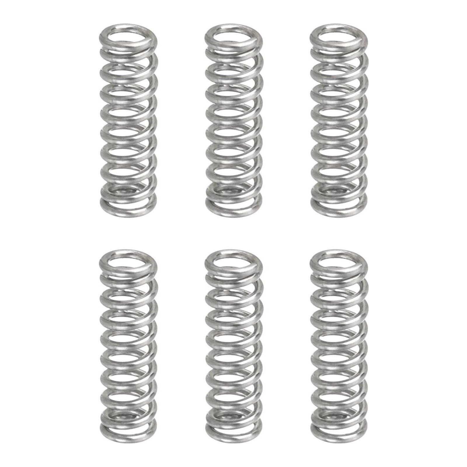 sourcing map 6Pcs Compression Springs, 0.5mm Wire Diameter x 3mm OD x 10mm Length 304 Stainless Steel Extension Spring Ballpoint Pen Pressure Springs for Shop Home Repairs, Silver
